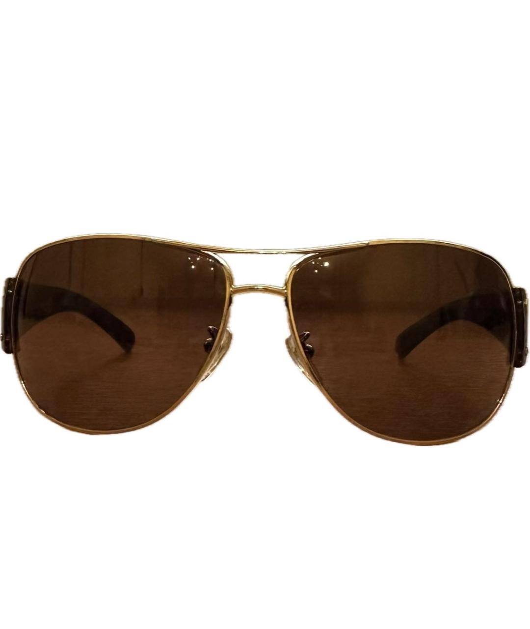 PRADA Золотые металлические солнцезащитные очки, фото 7