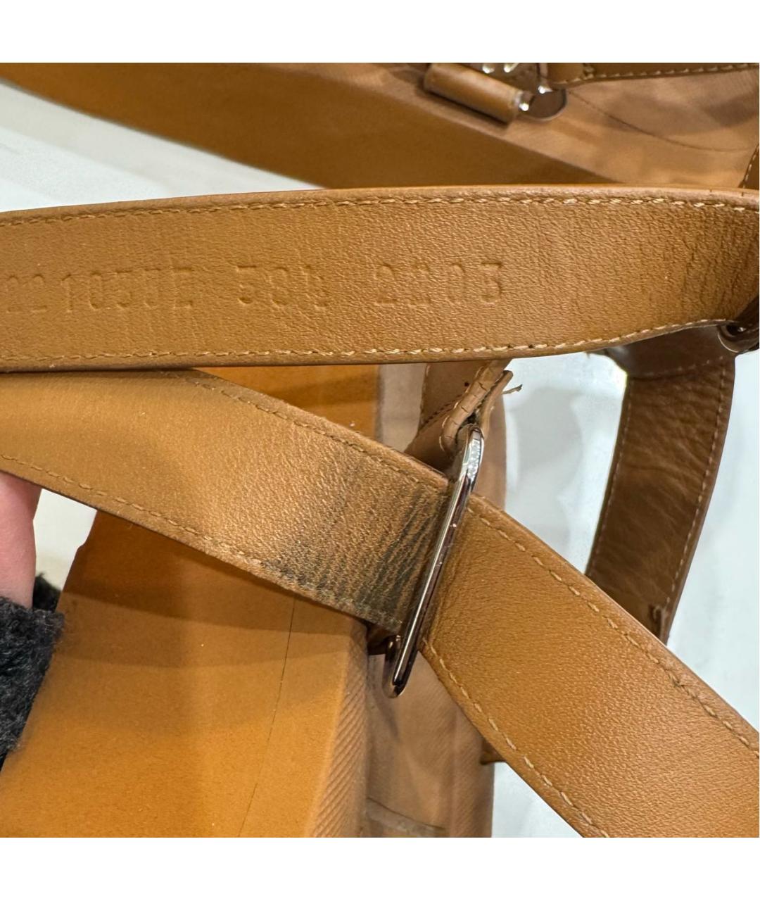 HERMES Коричневые кожаные сандалии, фото 4