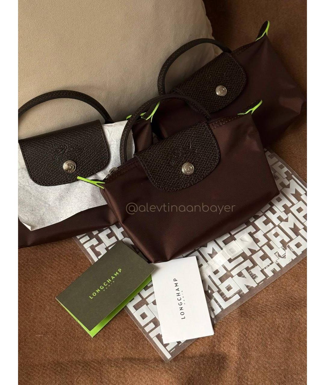 LONGCHAMP Коричневая сумка с короткими ручками, фото 7