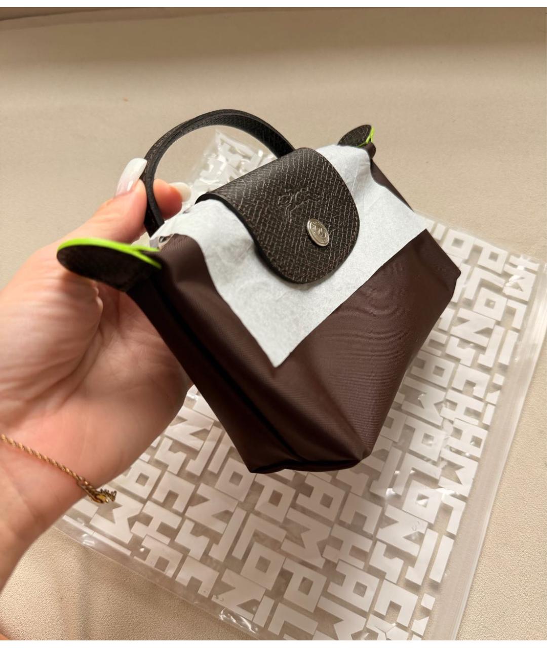 LONGCHAMP Коричневая сумка с короткими ручками, фото 3