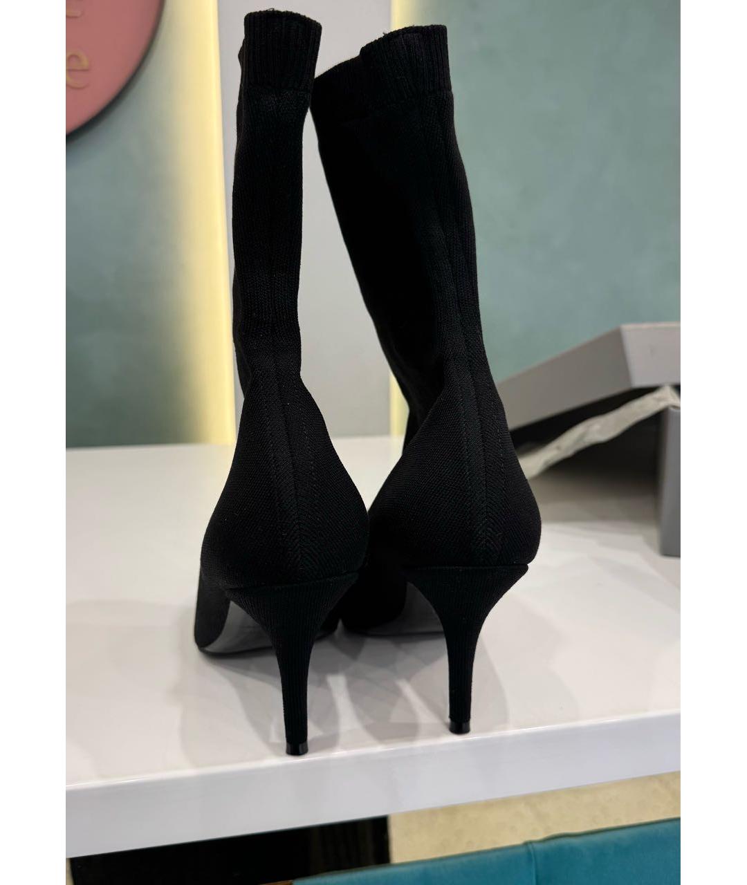 BALENCIAGA Черные текстильные ботильоны, фото 3