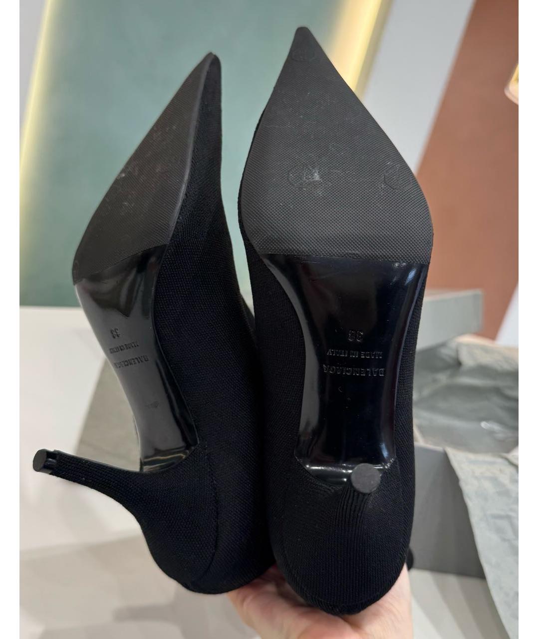 BALENCIAGA Черные текстильные ботильоны, фото 5