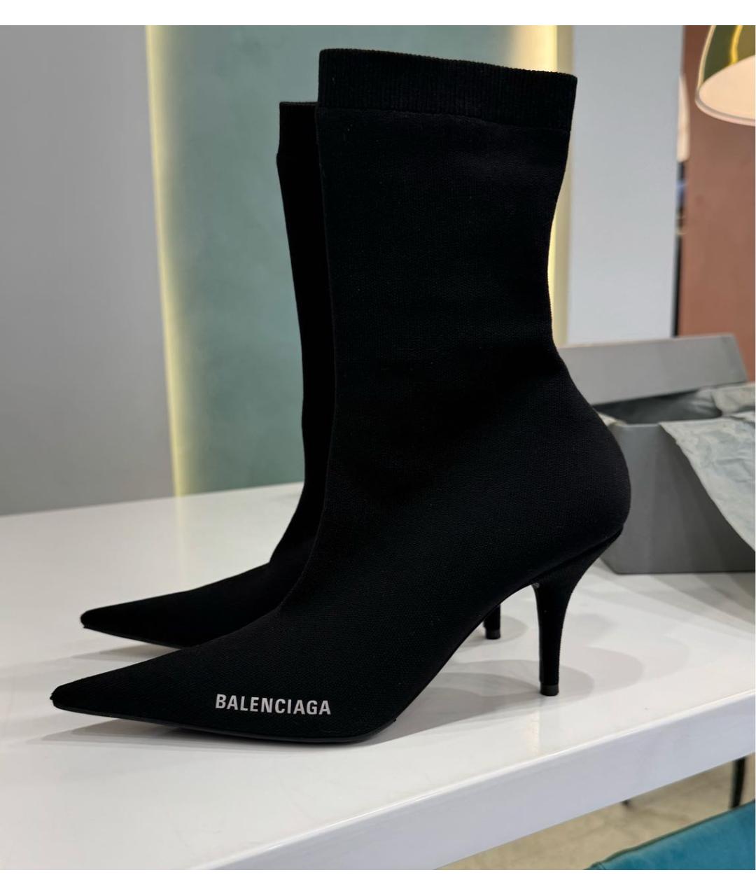 BALENCIAGA Черные текстильные ботильоны, фото 6