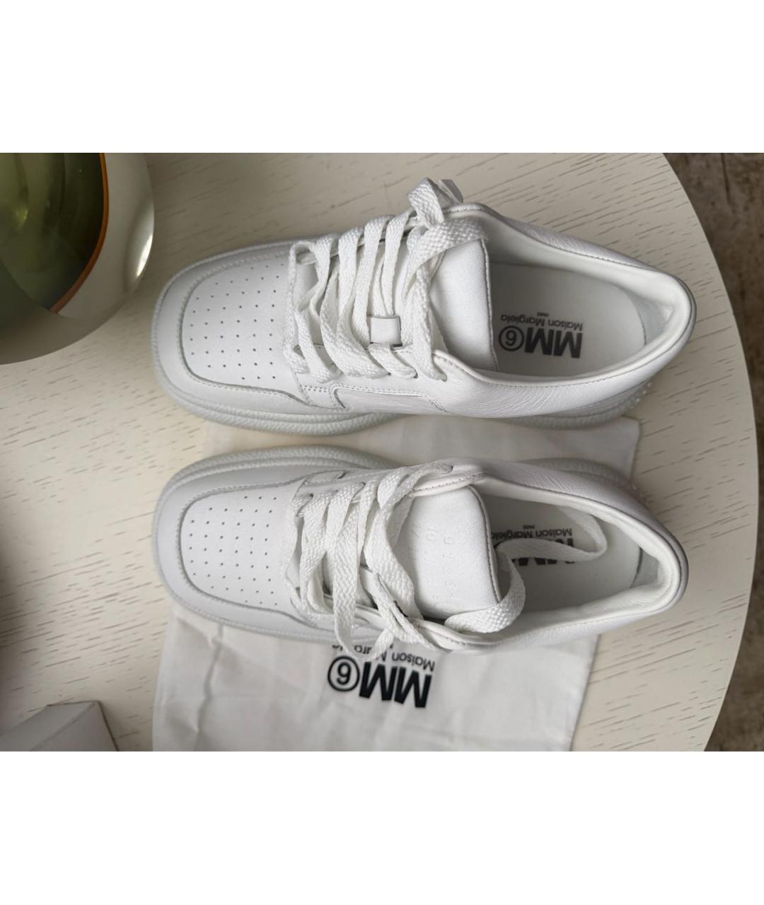 MAISON MARGIELA Белые кожаные кеды, фото 3