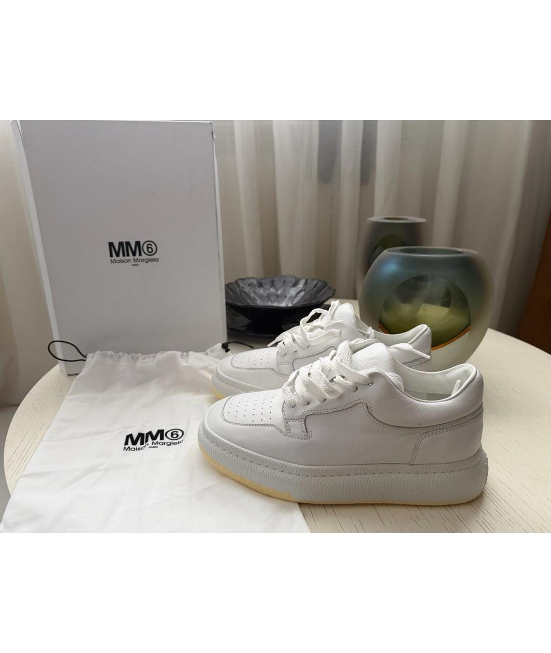 MAISON MARGIELA Белые кожаные кеды, фото 6