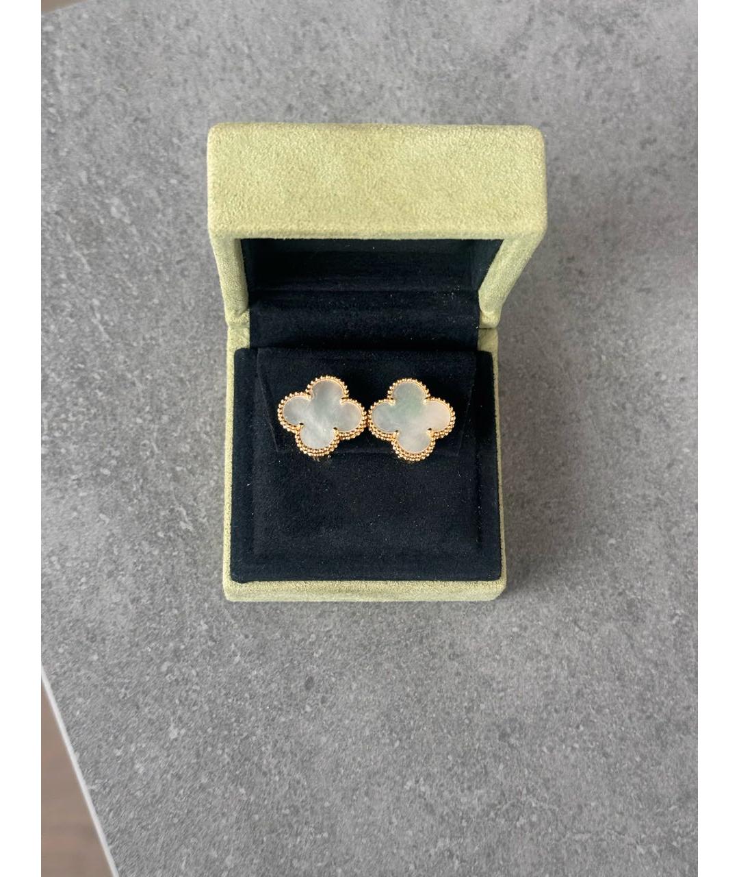 VAN CLEEF & ARPELS Белые серьги из желтого золота, фото 3