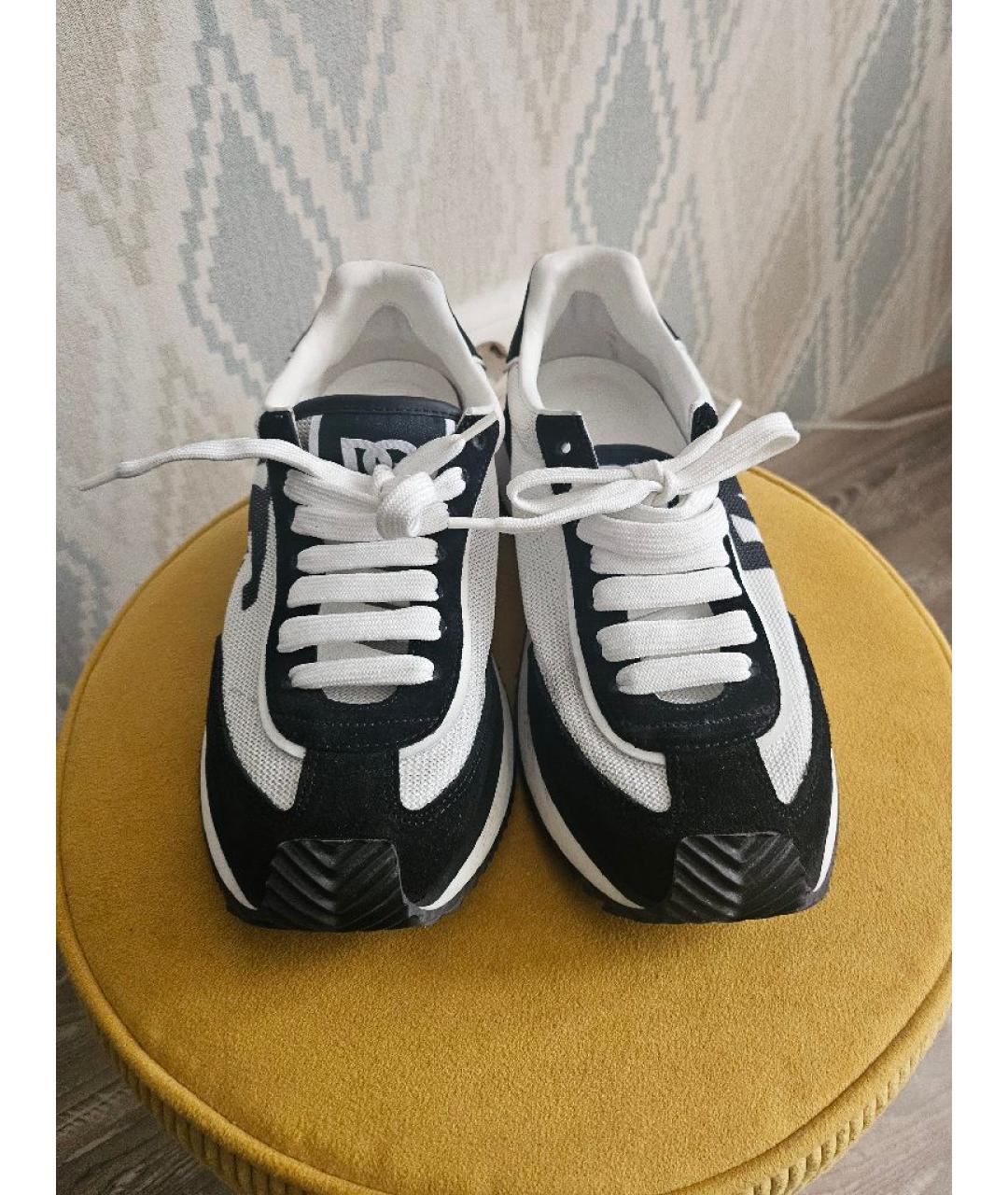 DOLCE&GABBANA Белые текстильные кроссовки, фото 4