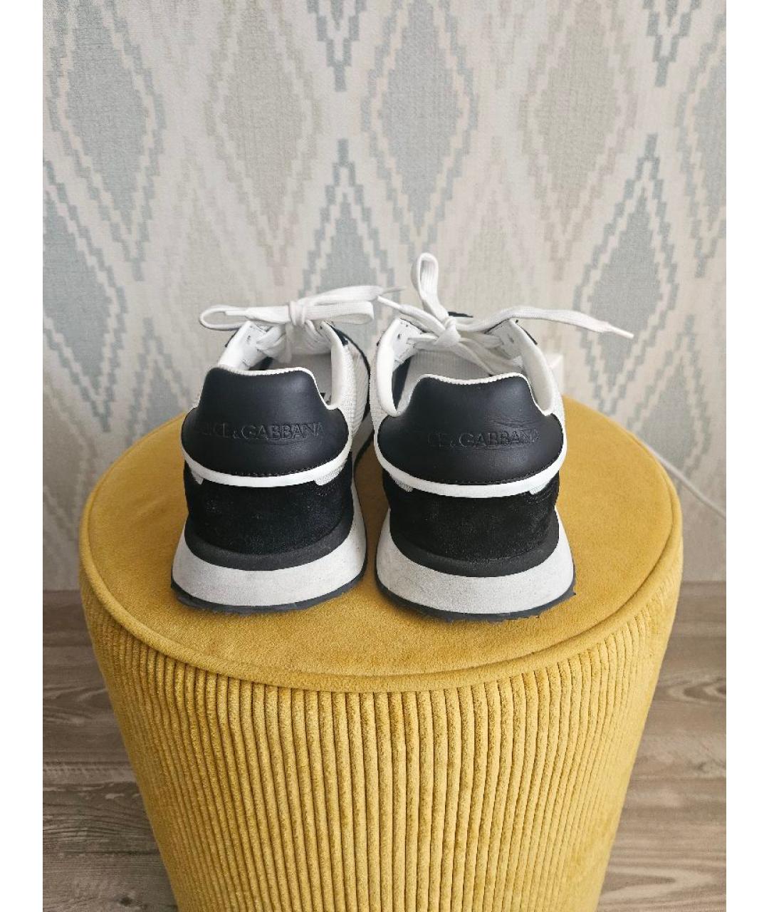 DOLCE&GABBANA Белые текстильные кроссовки, фото 5