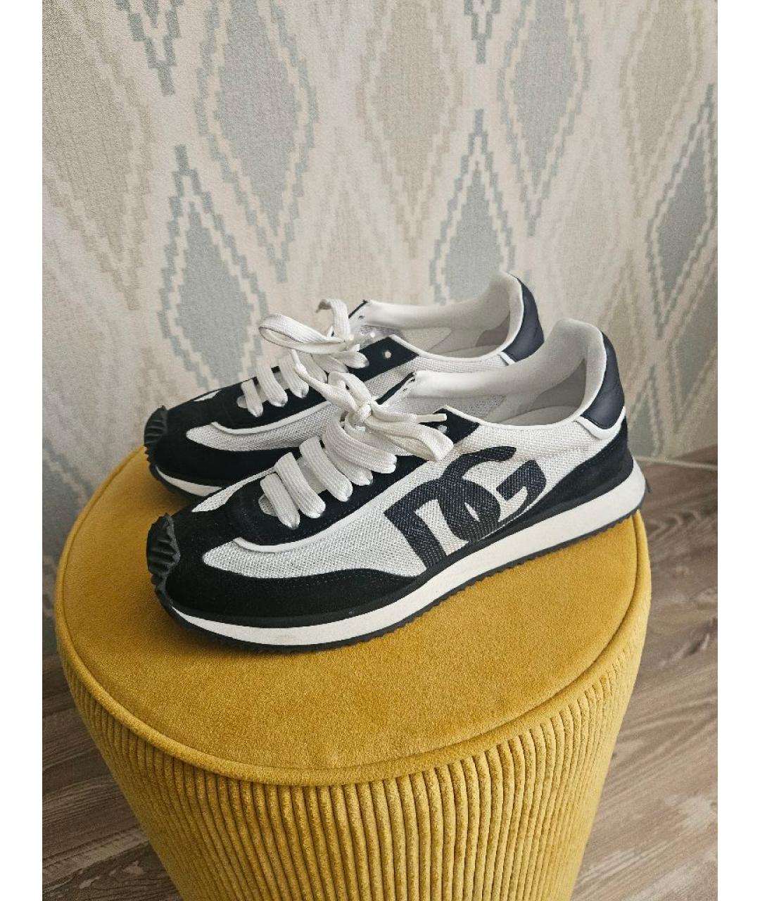 DOLCE&GABBANA Белые текстильные кроссовки, фото 6