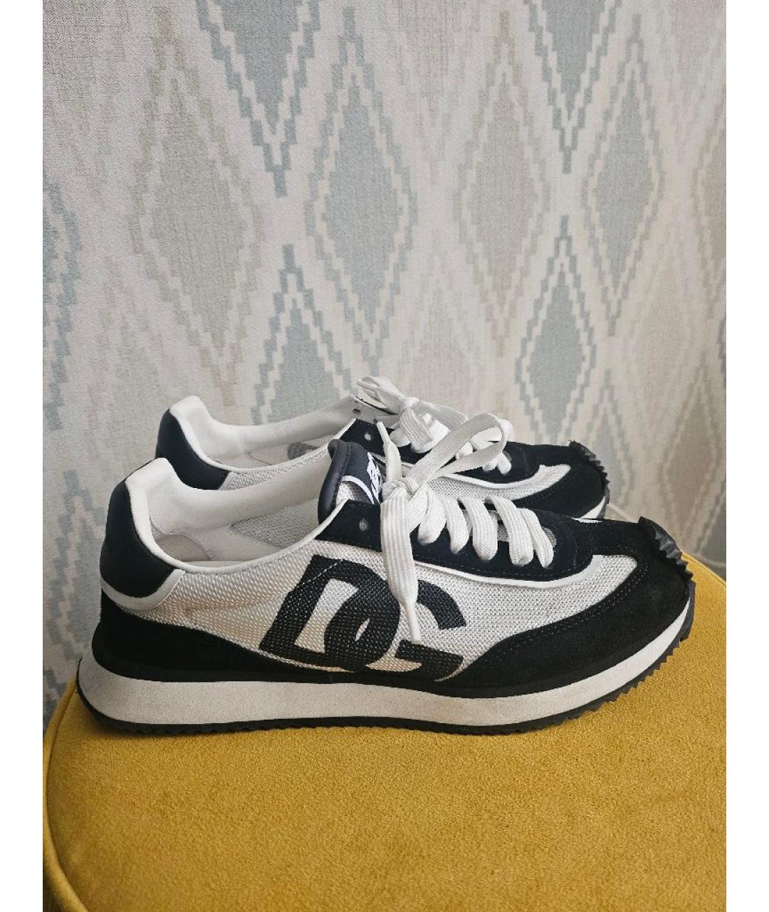 DOLCE&GABBANA Белые текстильные кроссовки, фото 7