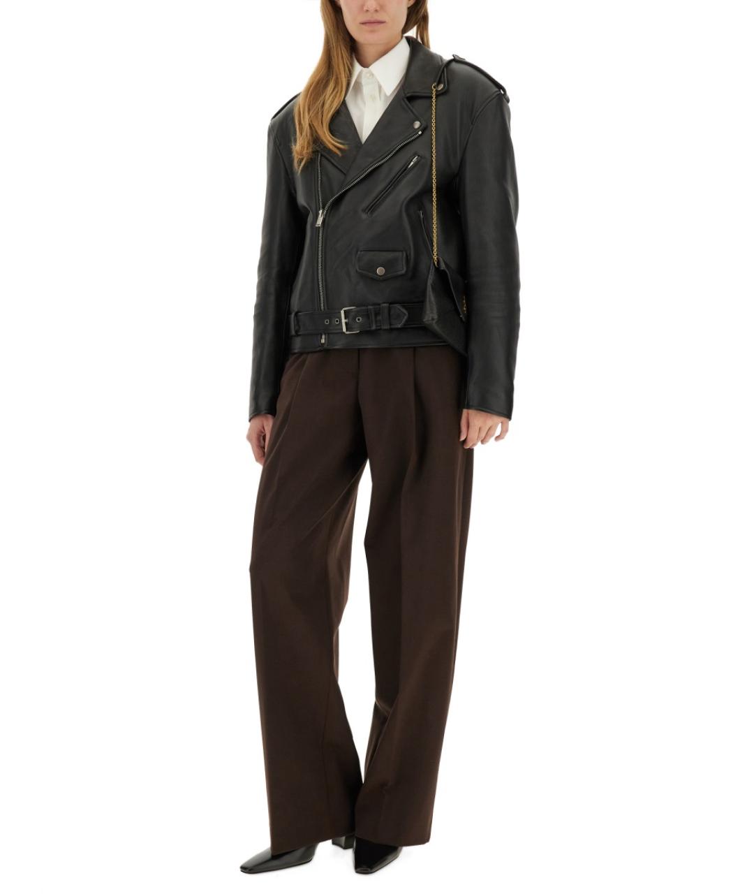 SAINT LAURENT Черная кожаная куртка, фото 1