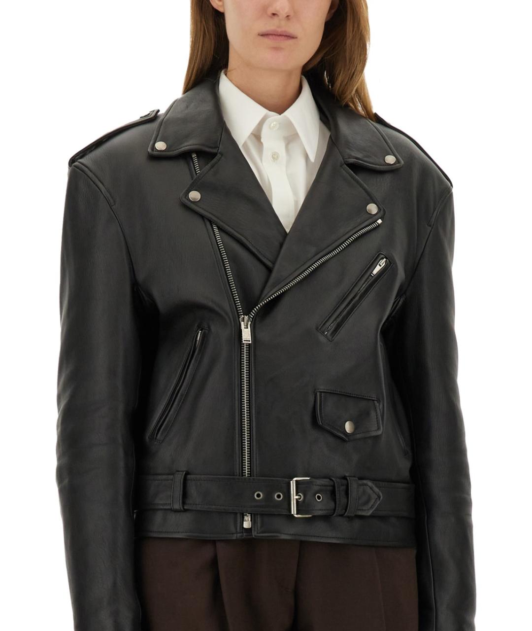 SAINT LAURENT Черная кожаная куртка, фото 3