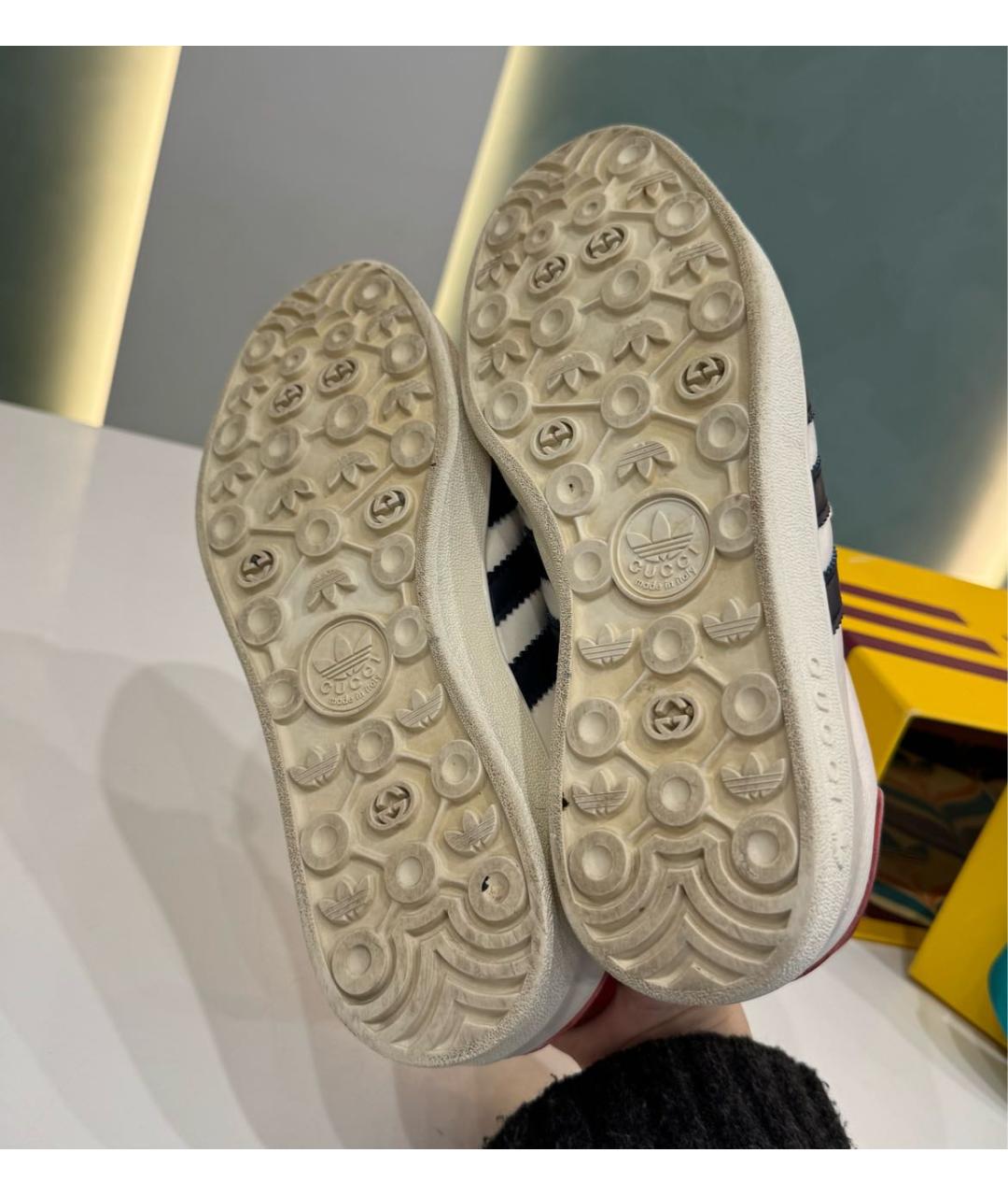 GUCCI Белые кожаные кеды, фото 6