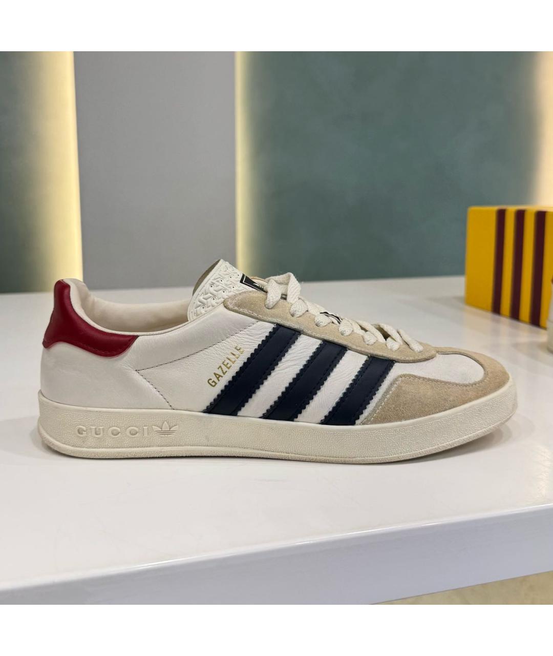 GUCCI Белые кожаные кеды, фото 9