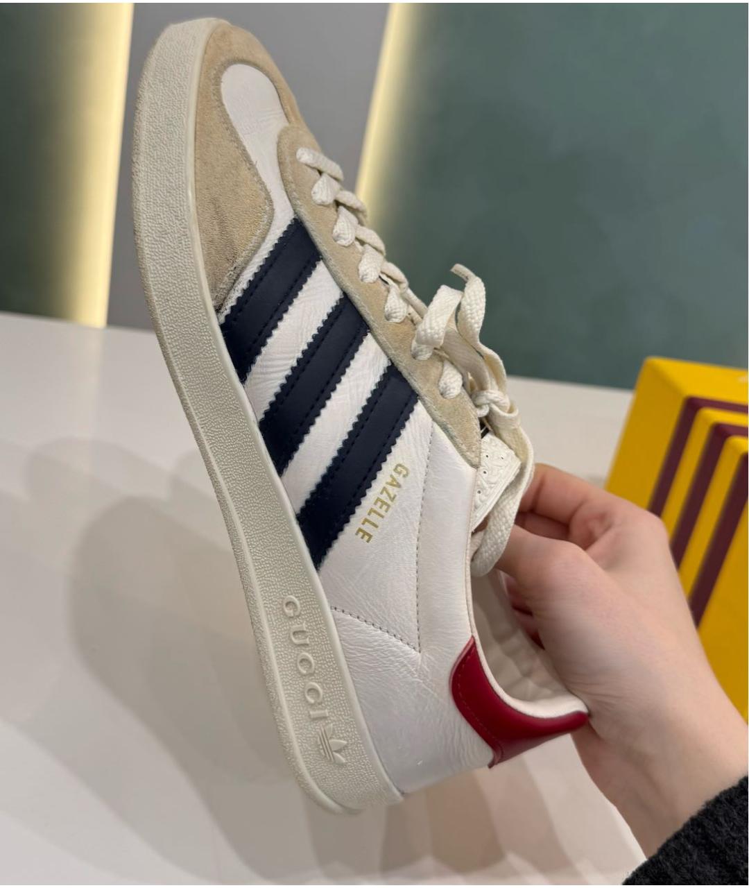 GUCCI Белые кожаные кеды, фото 3