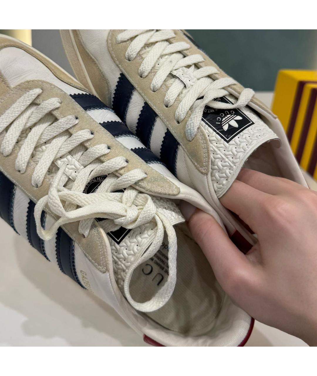 GUCCI Белые кожаные кеды, фото 5