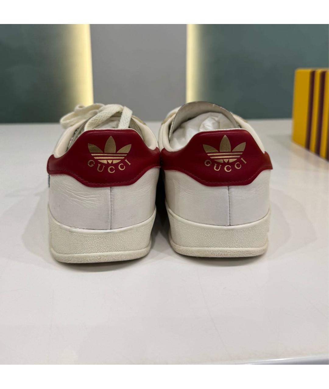 GUCCI Белые кожаные кеды, фото 7