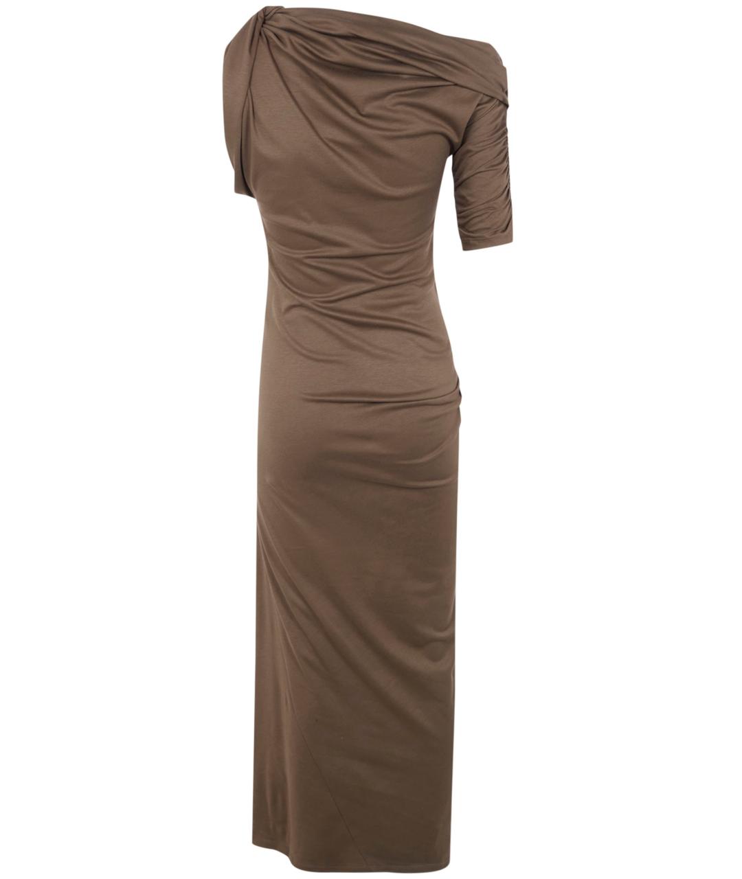 JACQUEMUS Коричневое хлопковое вечернее платье, фото 2