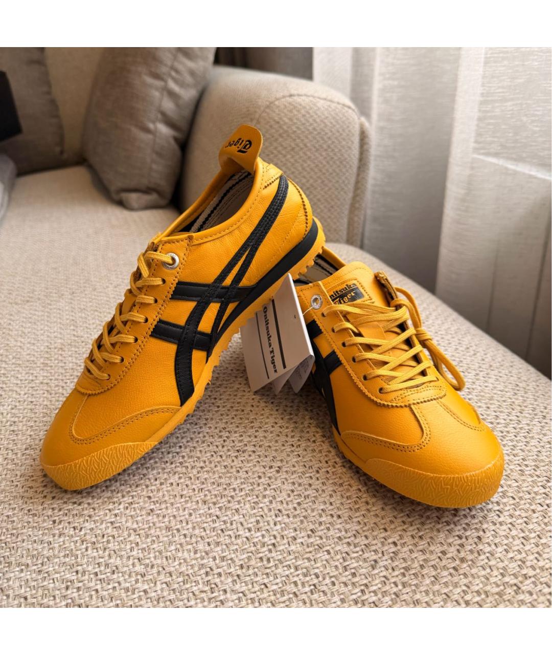 ONITSUKA TIGER Желтые кожаные кроссовки, фото 7