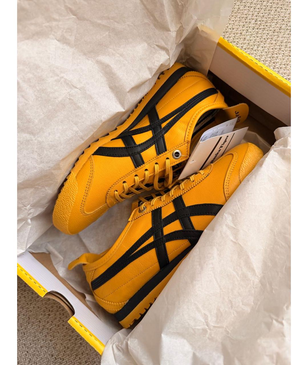 ONITSUKA TIGER Желтые кожаные кроссовки, фото 5