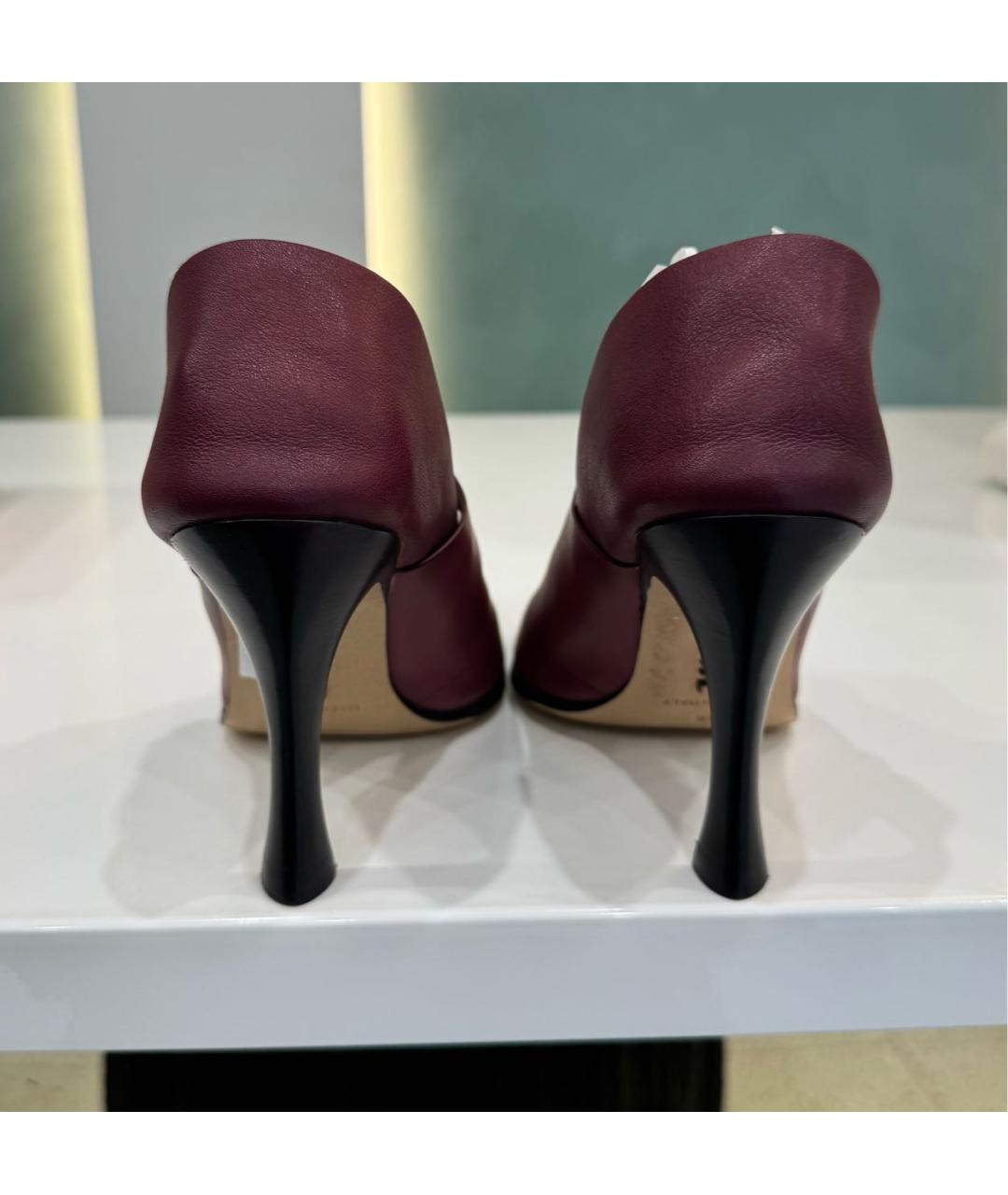 LOEWE Бордовые кожаные туфли, фото 4