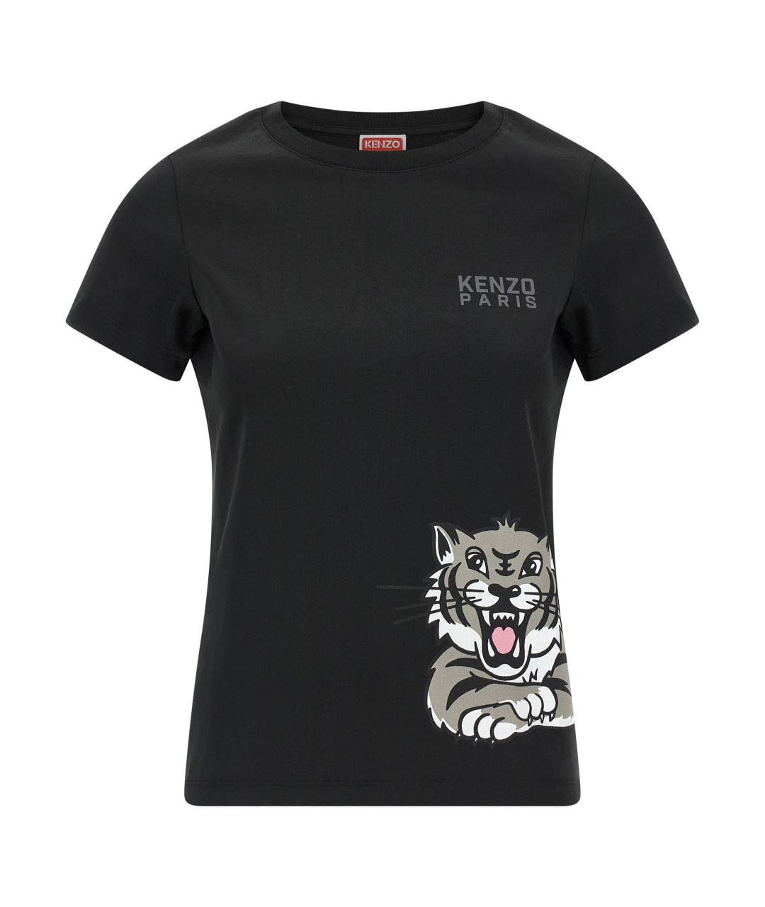 KENZO Черная хлопковая футболка, фото 1