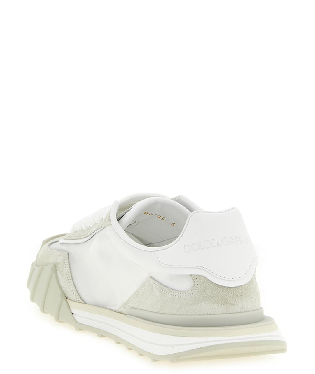 DOLCE&GABBANA Белые текстильные низкие кроссовки / кеды, фото 3