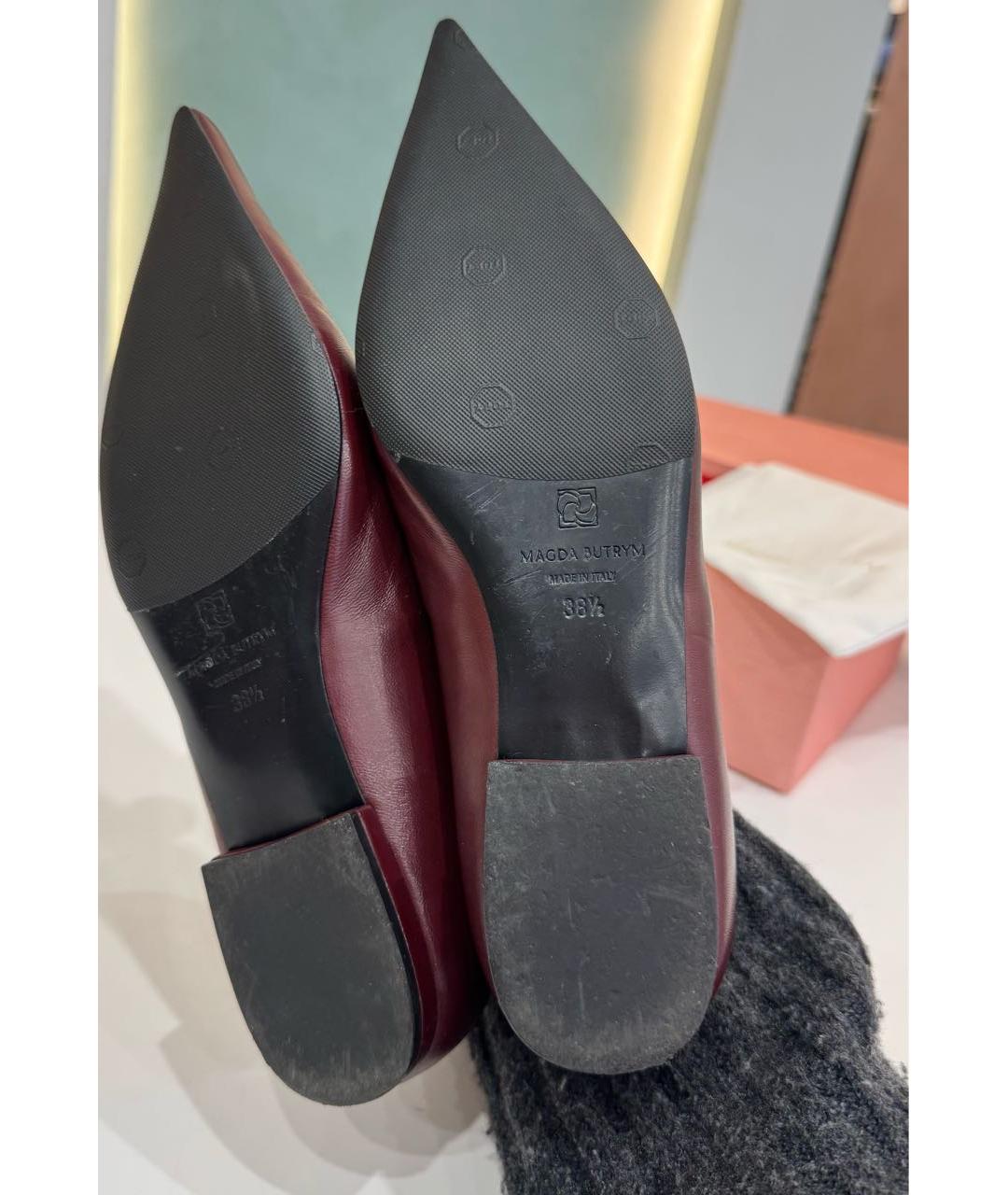 MAGDA BUTRYM Бордовые кожаные балетки, фото 5