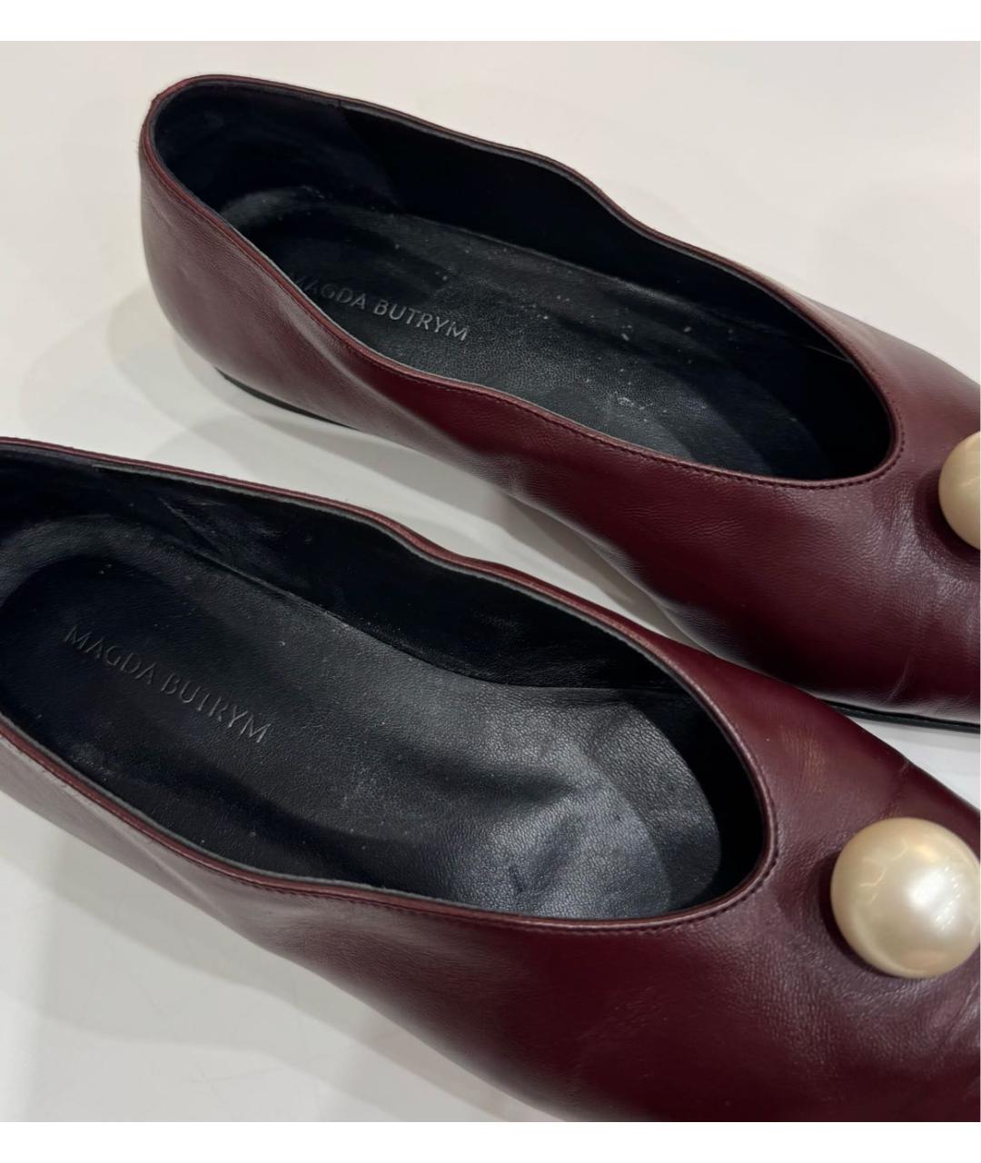 MAGDA BUTRYM Бордовые кожаные балетки, фото 4