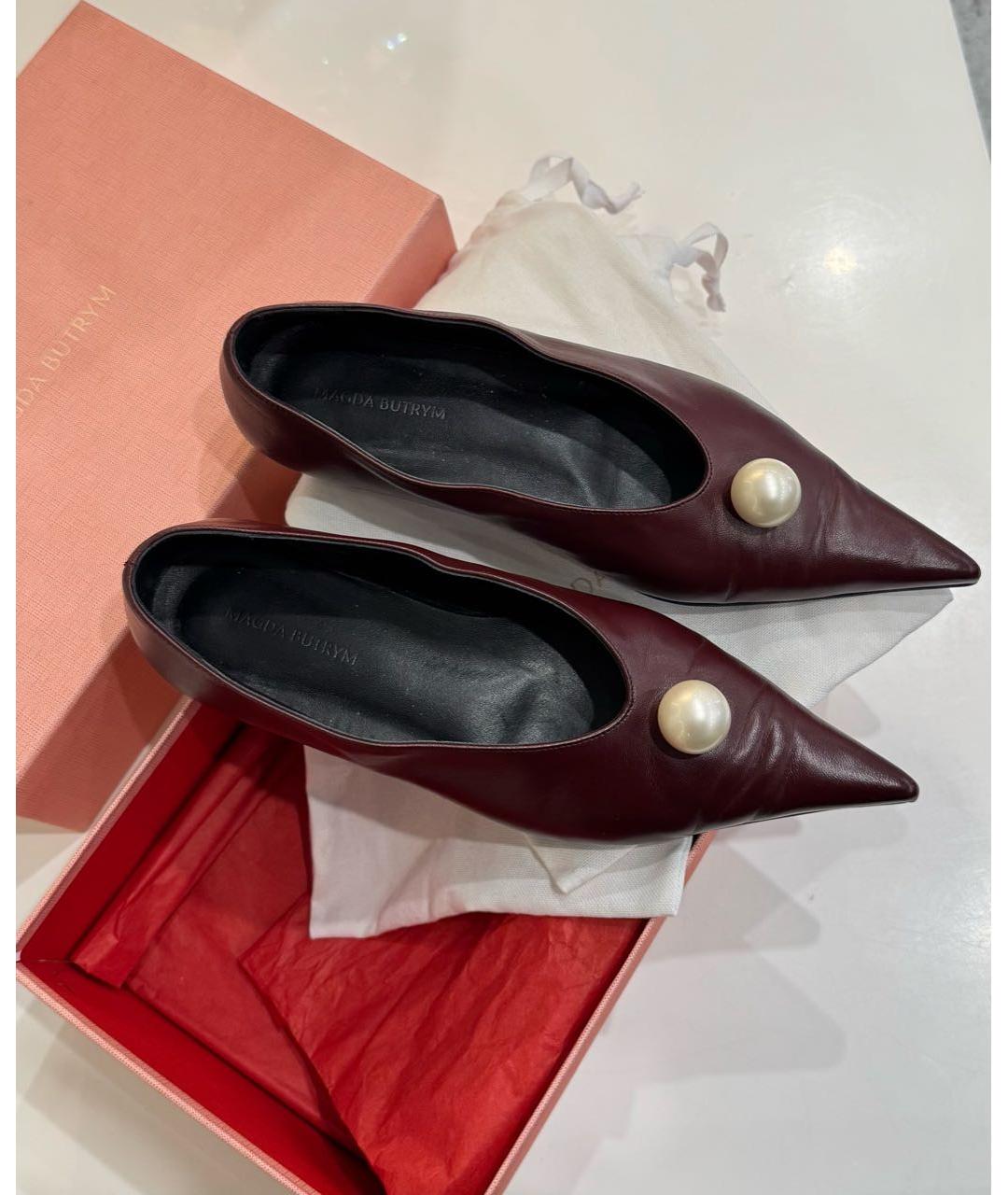 MAGDA BUTRYM Бордовые кожаные балетки, фото 6