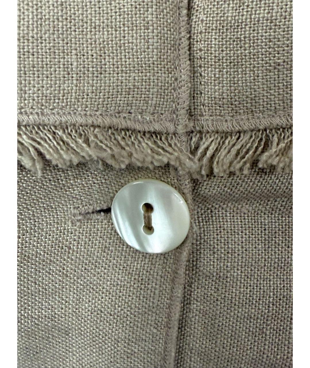 DOLCE&GABBANA Бежевое льняное повседневное платье, фото 8