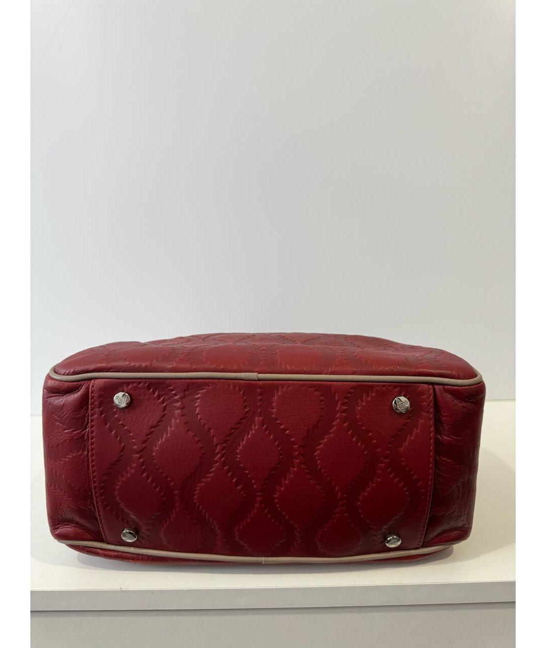 VIVIENNE WESTWOOD Бордовая кожаная сумка с короткими ручками, фото 3