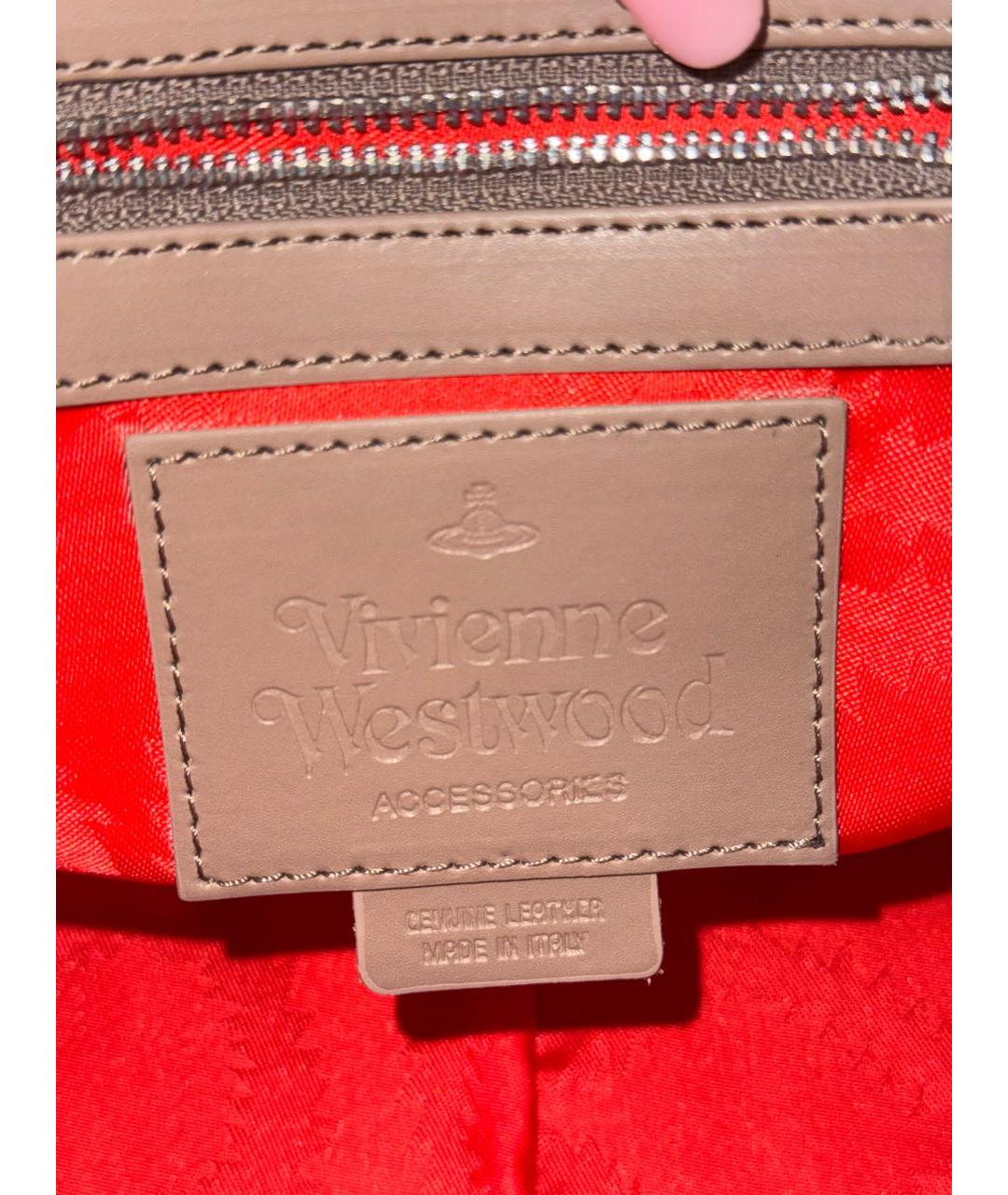 VIVIENNE WESTWOOD Бордовая кожаная сумка с короткими ручками, фото 7