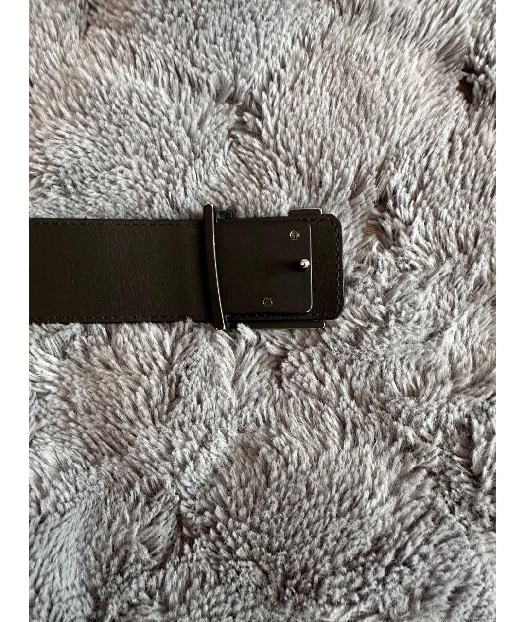 LOUIS VUITTON Черный кожаный ремень, фото 3