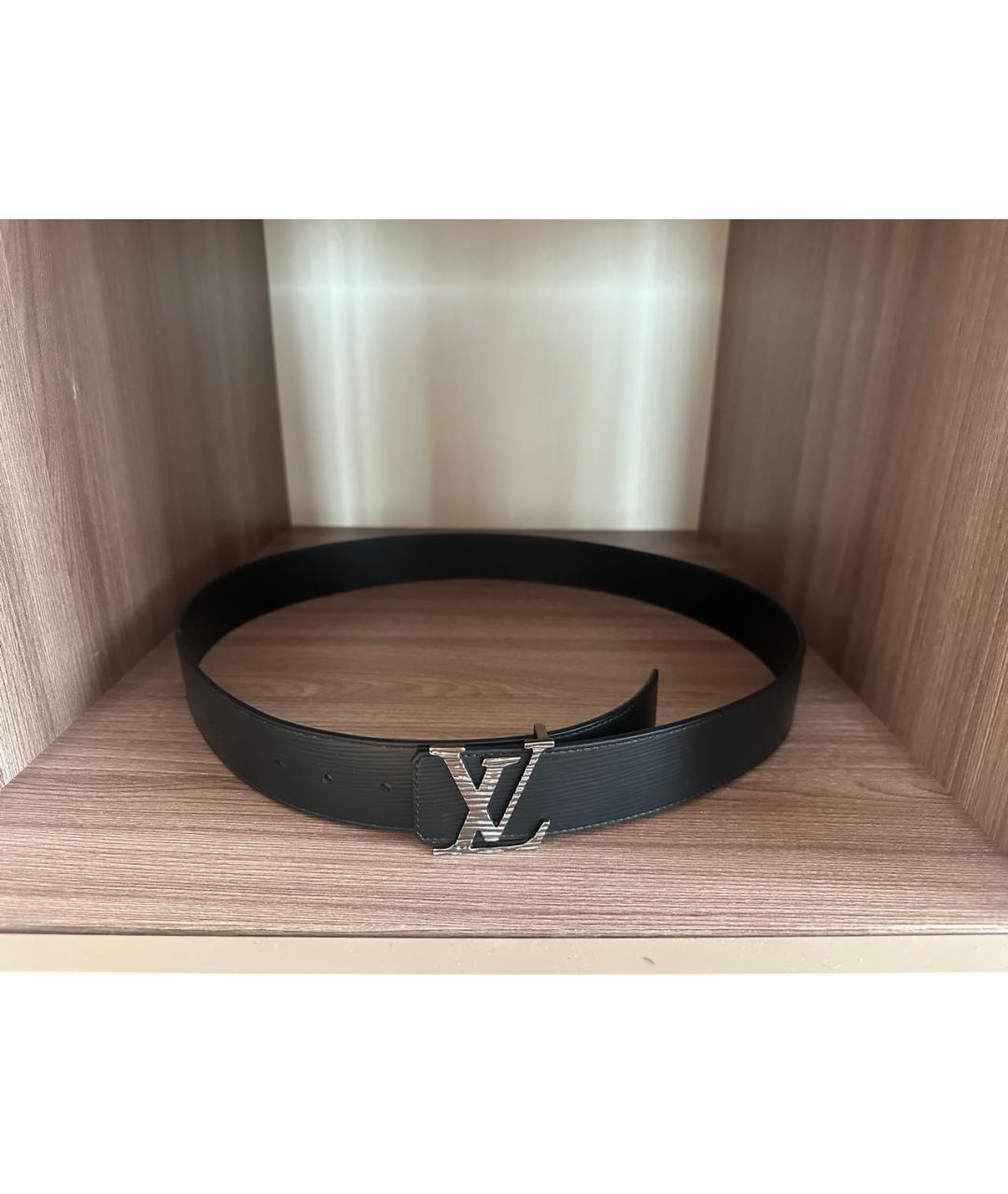 LOUIS VUITTON Черный кожаный ремень, фото 6