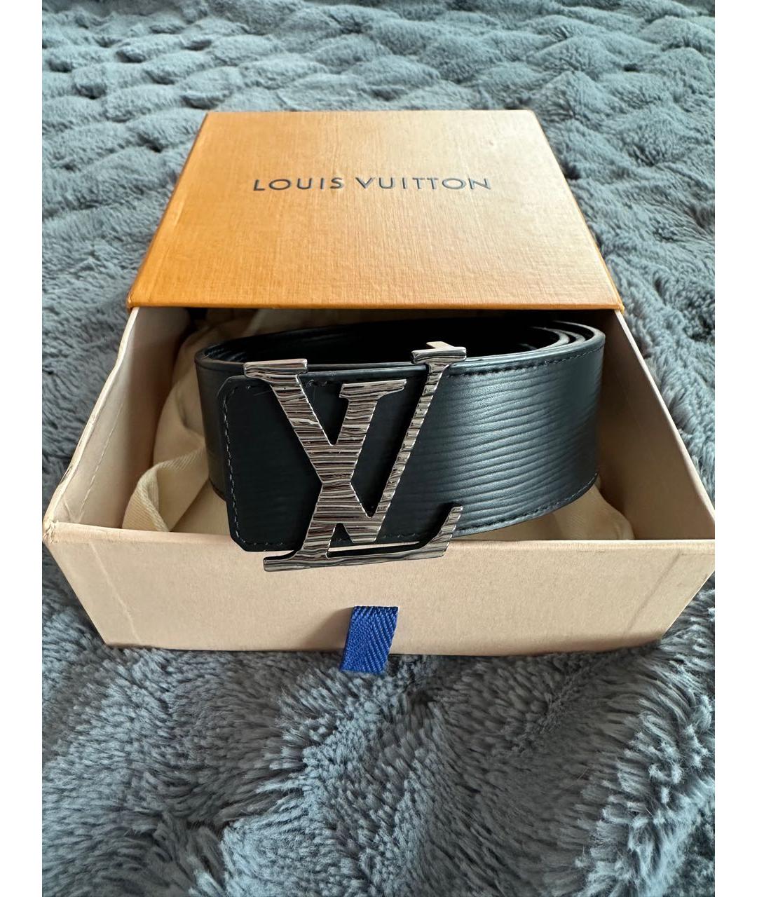 LOUIS VUITTON Черный кожаный ремень, фото 5