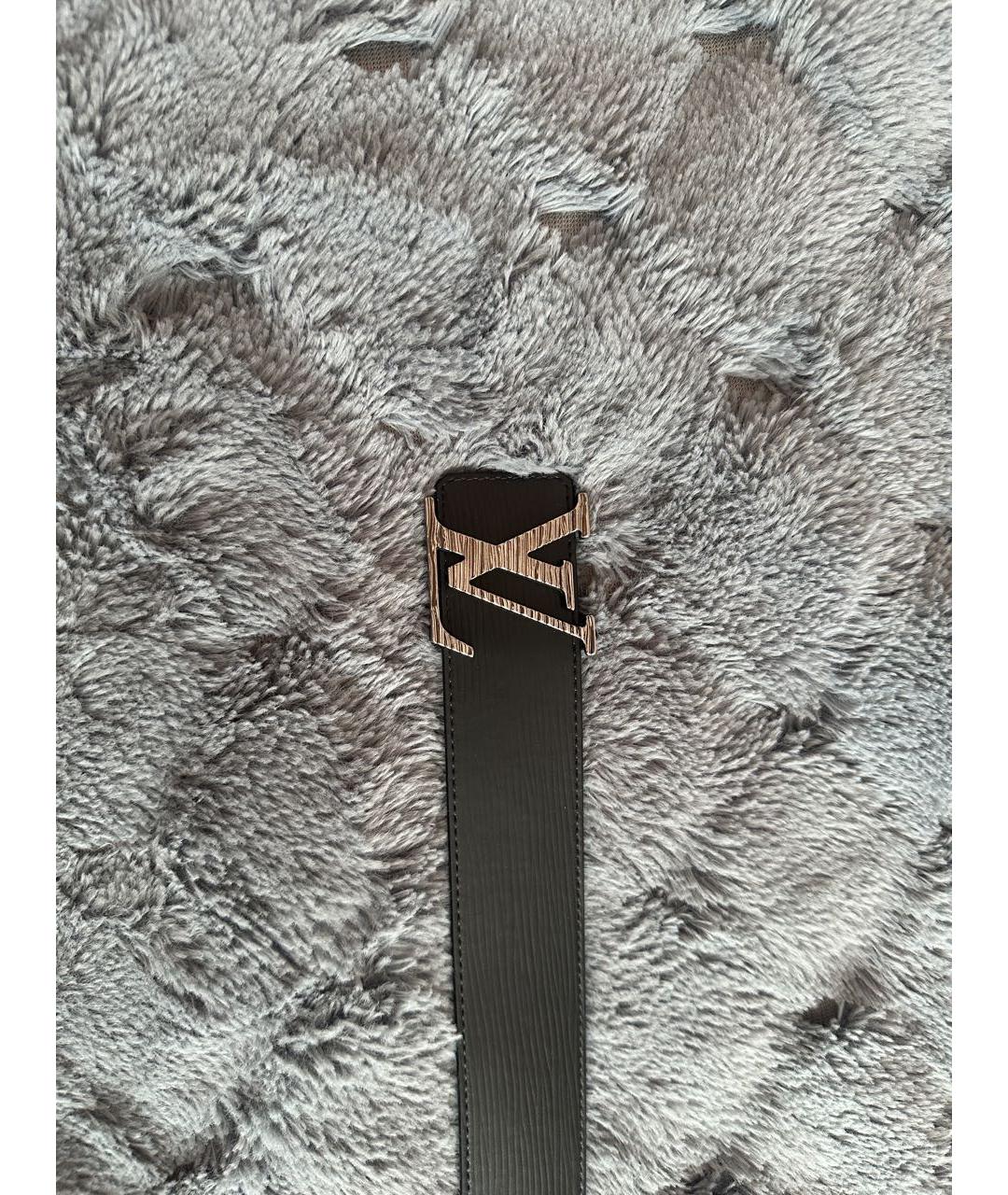 LOUIS VUITTON Черный кожаный ремень, фото 2