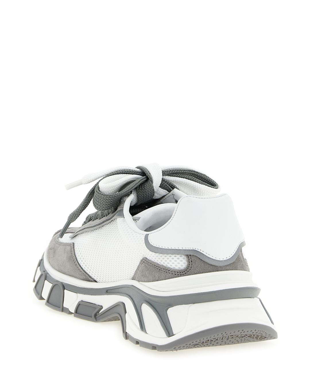 DOLCE&GABBANA Серые текстильные низкие кроссовки / кеды, фото 3