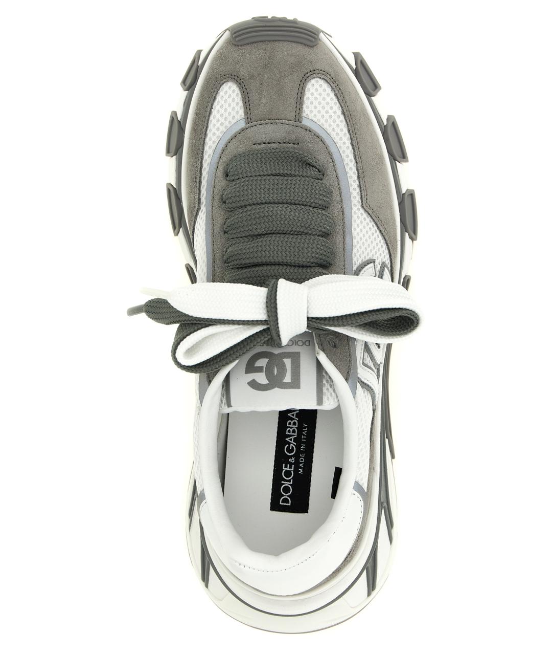 DOLCE&GABBANA Серые текстильные низкие кроссовки / кеды, фото 4