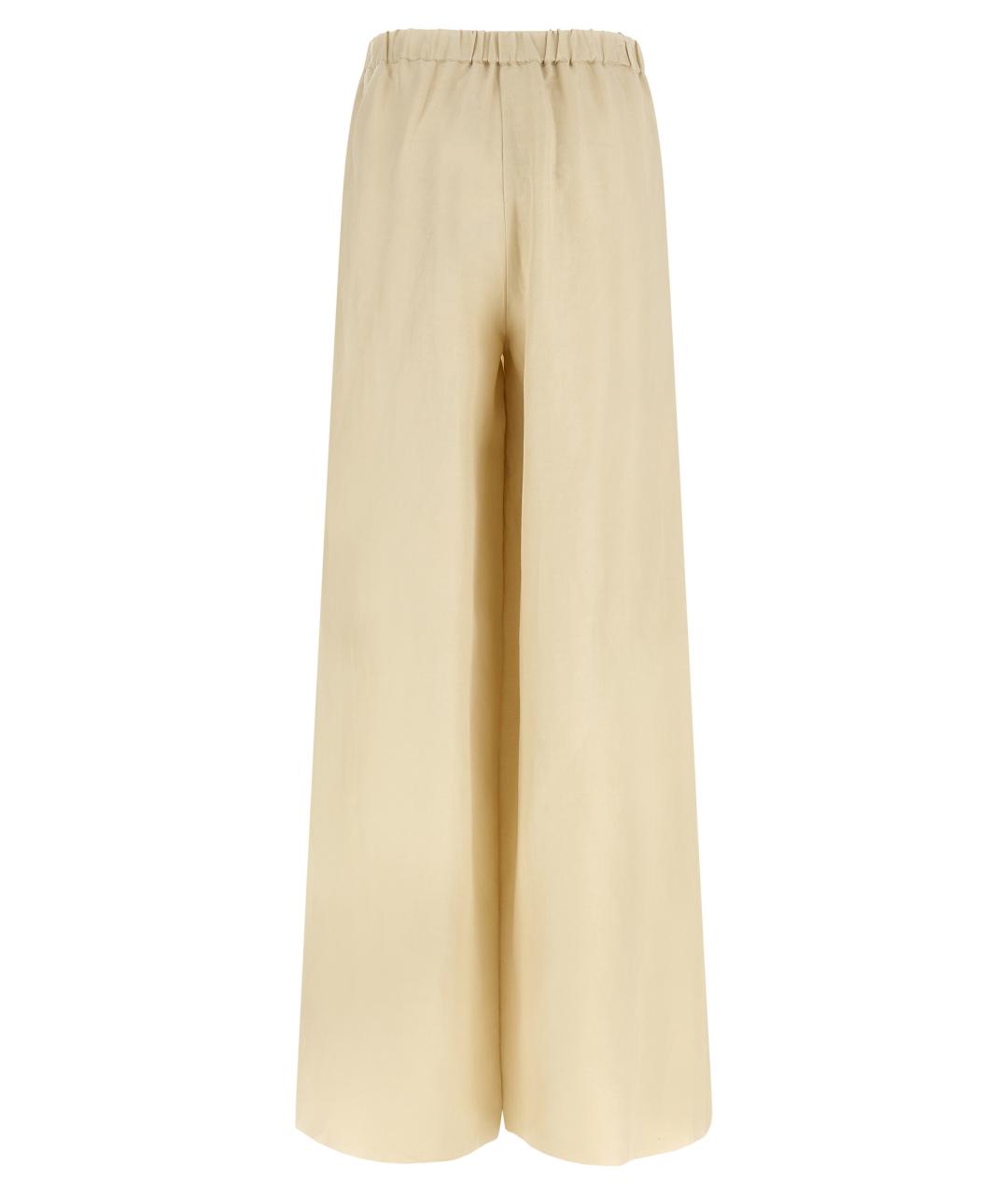 MAX MARA Бежевые льняные брюки широкие, фото 2