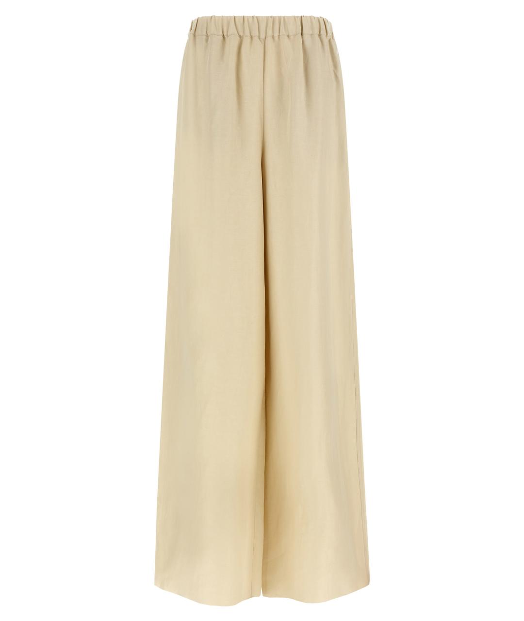 MAX MARA Бежевые льняные брюки широкие, фото 1