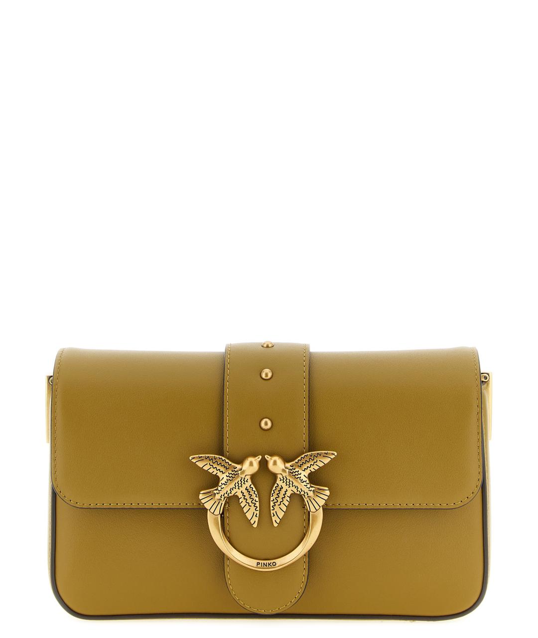 PINKO Зеленая кожаная сумка через плечо, фото 1