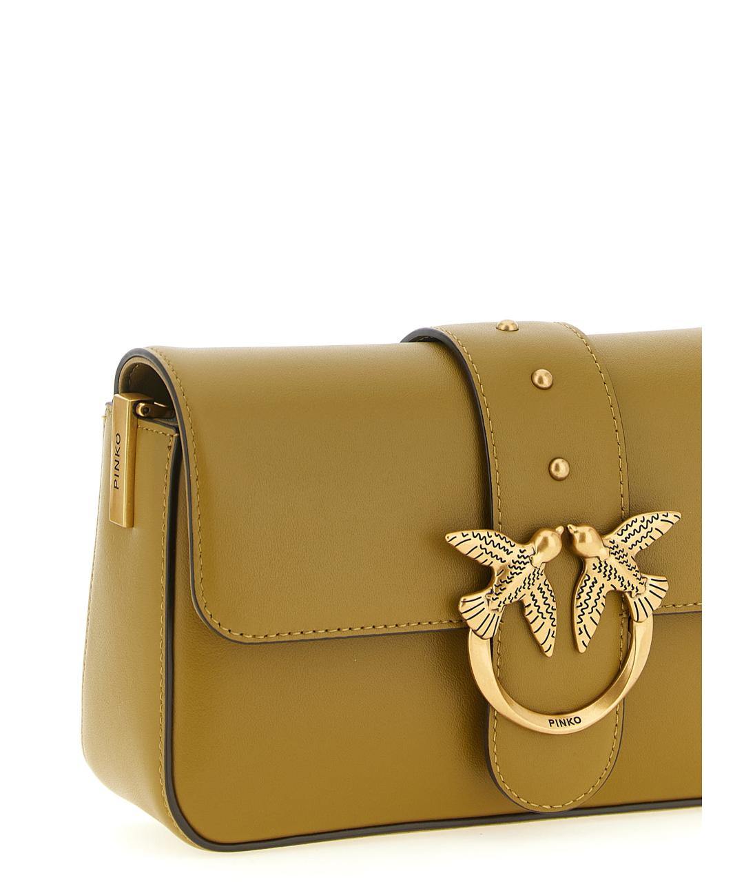 PINKO Зеленая кожаная сумка через плечо, фото 4