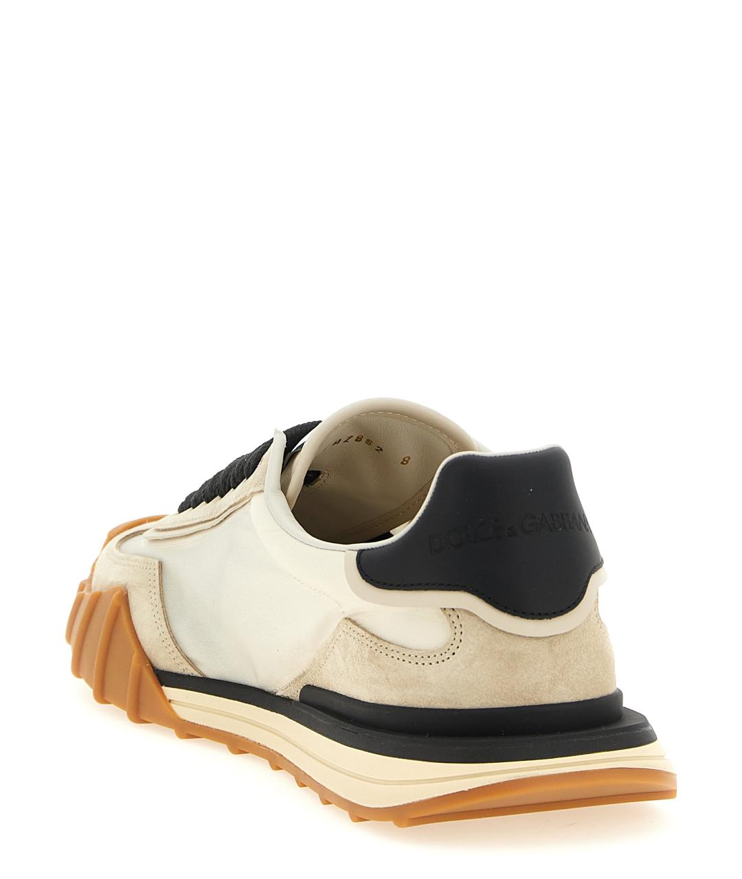 DOLCE&GABBANA Бежевые текстильные низкие кроссовки / кеды, фото 3