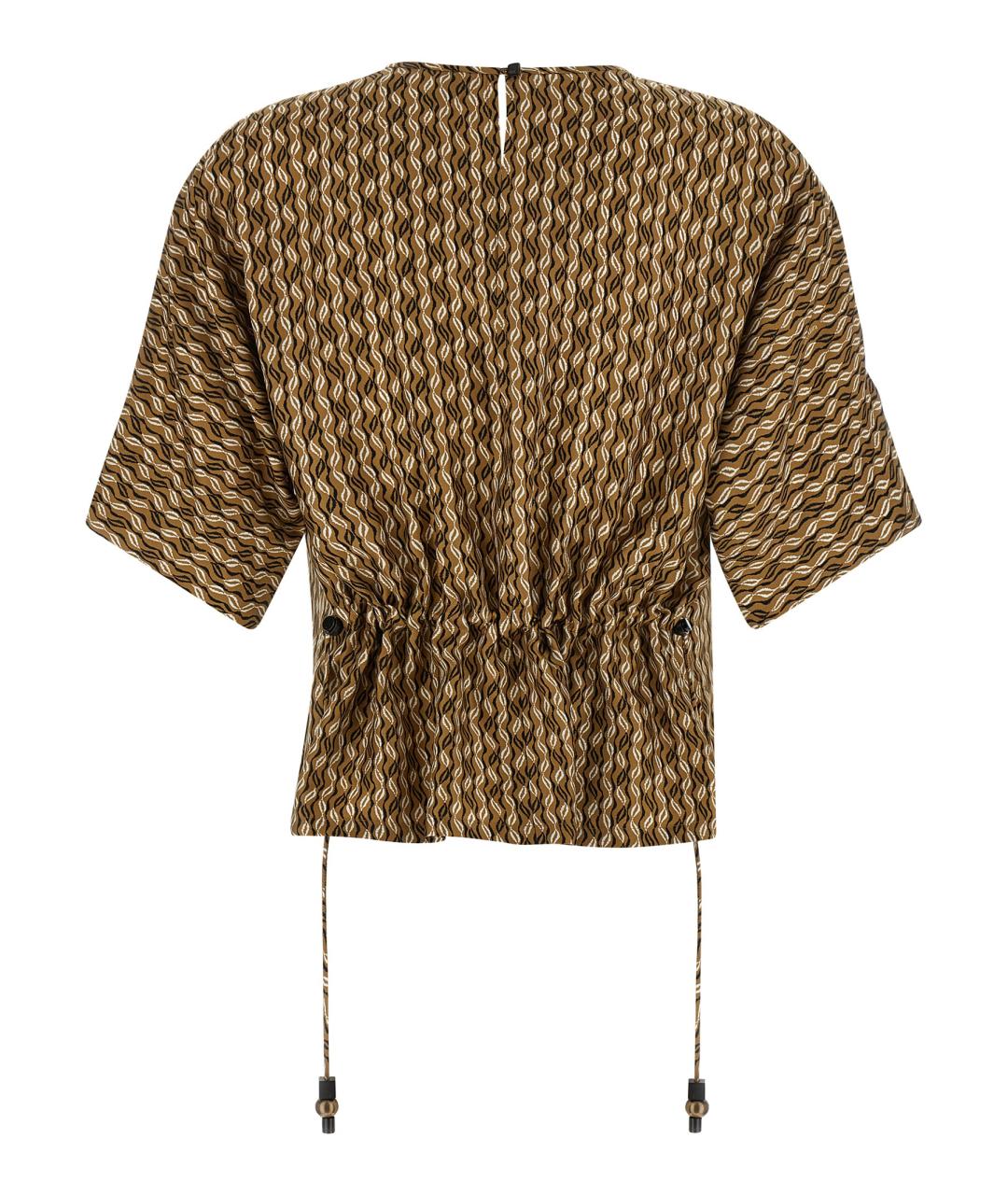 MAX MARA Коричневая шелковая блузы, фото 2