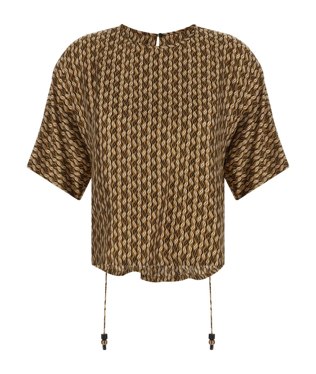 MAX MARA Коричневая шелковая блузы, фото 1