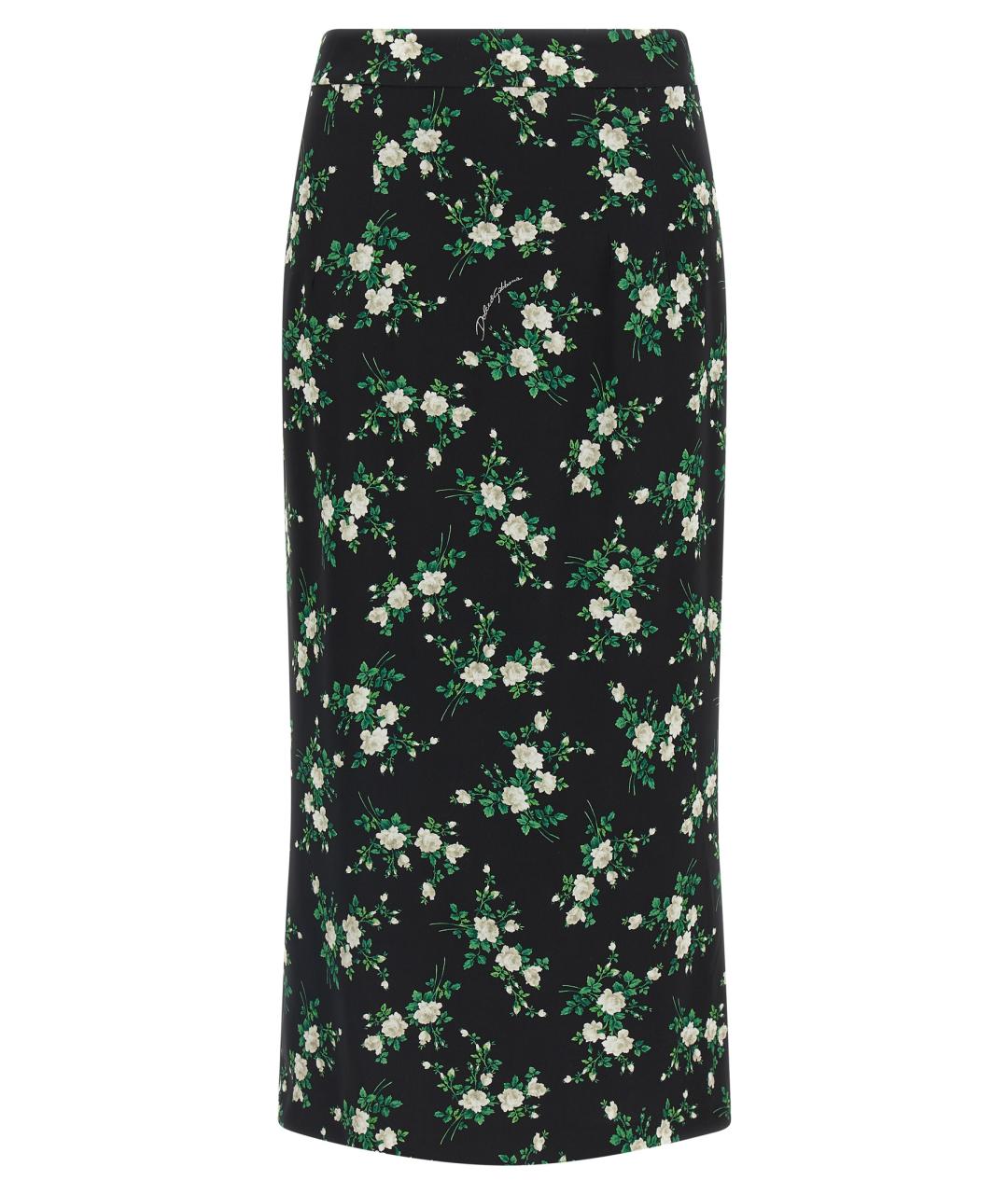 DOLCE&GABBANA Мульти шелковая юбка миди, фото 1