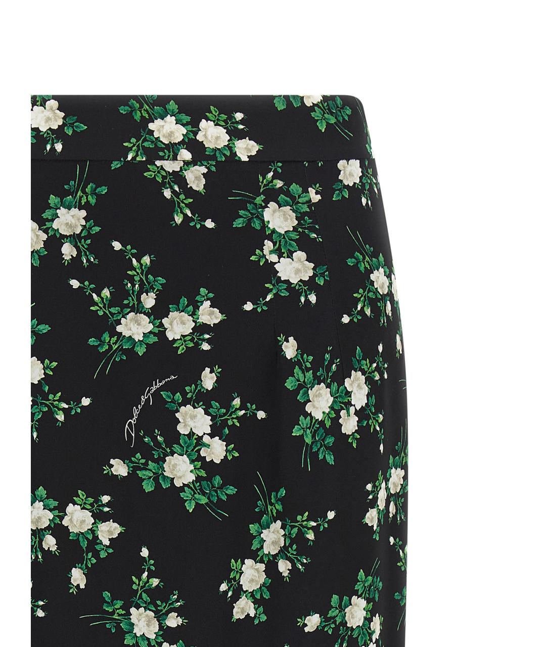 DOLCE&GABBANA Мульти шелковая юбка миди, фото 3