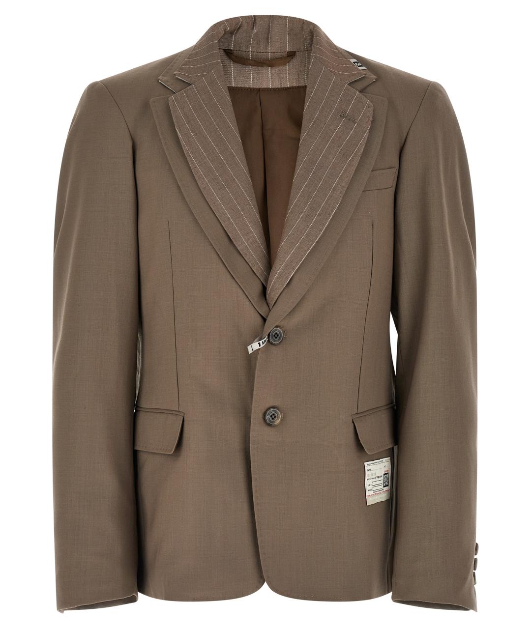 MAISON MIHARA YASUHIRO Коричневый шерстяной пиджак, фото 1