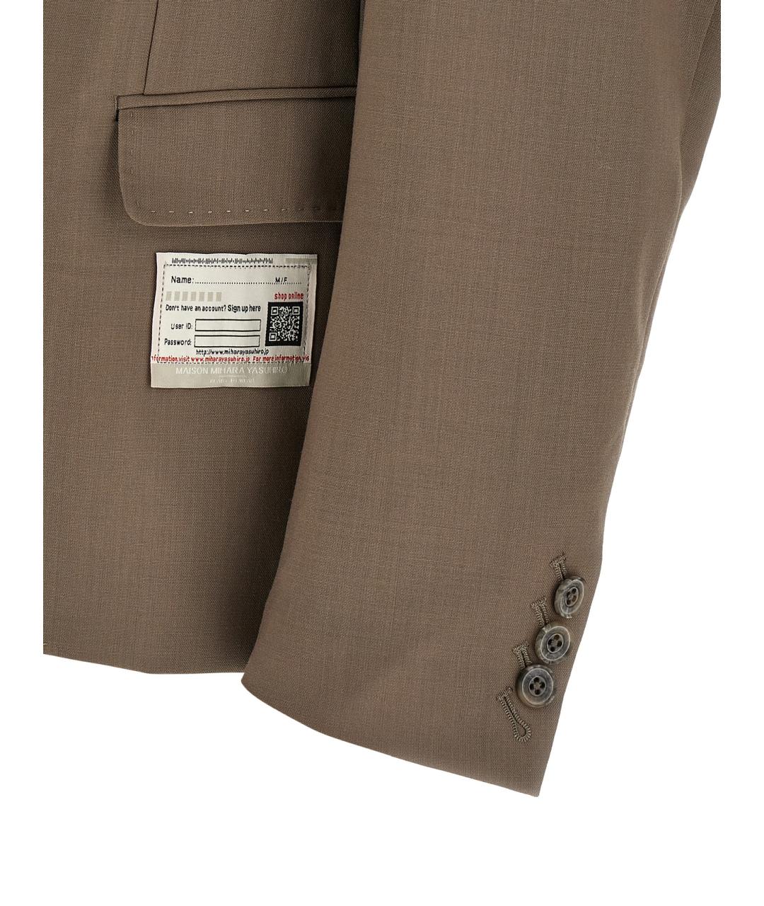 MAISON MIHARA YASUHIRO Коричневый шерстяной пиджак, фото 4